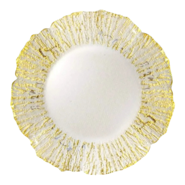 Fleur Glass Charger (Gold)